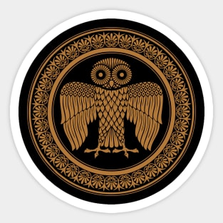 Greek Owl Shield - Spartan Warrior Sticker